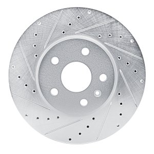 Buick Envision Brake Rotor (1) - Front Left - R1 Concepts - Drilled & Slotted - Silver - `19-`25